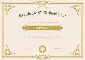 professional certificate for appreciation and achievement with retro style design vector