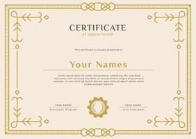 professional certificate for appreciation and achievement with retro style design vector