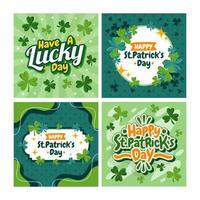 tarjetas de felicitación del día de san patricio vector