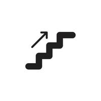 Stairs icon template black color editable. Stairs icon symbol Flat vector illustration for graphic and web design.