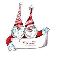 Beautiful christmas santa claus holiday card background vector