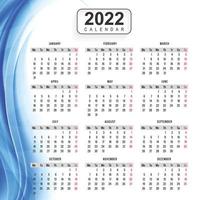 Abstract 2022 new year calendar template design vector