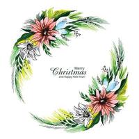 Decorative christmas wreath holiday card background