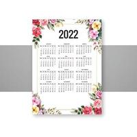 Abstract 2022 new year calendar template design vector