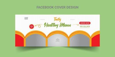 Healthy food vegetable social media design Facebook timeline cover template vector