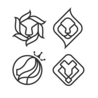 Lion logo icon lined set for your branding and business vector