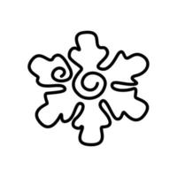 Graphic image of snowballs in a minimalistic line art style drawn by hand. Draw a continuous line outline. Vector graphics.