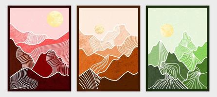 abstract mountain painting, Abstract background, Premium Vector