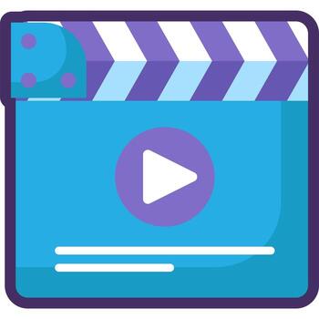 Clapper Board Icon with Media Player Button vector