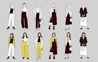 Street look fashion business Women set vector