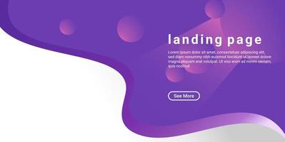 Landing page purple circle background vector