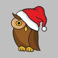 Cute owl wearing a hat vector