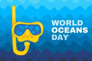 World ocean day card or poster template background vector