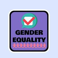 Gender equality badge flat stop discrimination sign vector