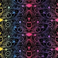 Colorful seamless pattern lotus flower outline vector