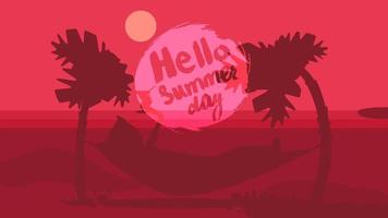 Hello Summer Lettering vector