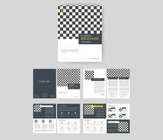 Modern business brochure template layout design, 8 page corporate brochure editable template layout, minimal business brochure template design. vector