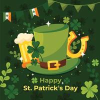 Happy St. Patricks Day with Hat vector