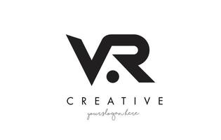 VR Letter Logo Design with Creative Modern Trendy Typography. vector