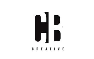 CB C B White Letter Logo Design with Black Square. vector