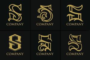 Vintage S letter logo monogram template collection vector