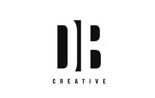 DB D B White Letter Logo Design with Black Square. vector