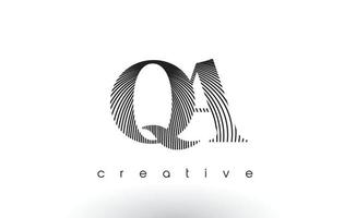 qa diseño de logo con multiples lineas y colores blanco y negro. vector