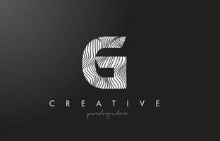 G Letter Logo with Zebra Lines Texture Design Vector. vector