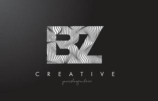 BZ B Z Letter Logo with Zebra Lines Texture Design Vector. vector