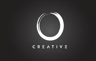 O Brush Letter Logo Design. Artistic Handwritten Letters Logo Concept. vector