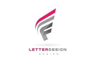 F Letter Logo Design. Futuristic Modern Lettering Concept. vector