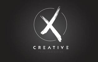 X Brush Letter Logo Design. Artistic Handwritten Letters Logo Concept. vector