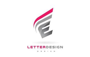 E Letter Logo Design. Futuristic Modern Lettering Concept. vector