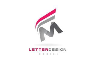 M Letter Logo Design. Futuristic Modern Lettering Concept. vector