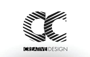 CC C C Lines Letter Design with Creative Elegant Zebra vector