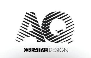 AQ A Q Lines Letter Design with Creative Elegant Zebra vector