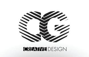 CG C G Lines Letter Design with Creative Elegant Zebra vector