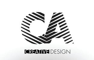 CA C A Lines Letter Design with Creative Elegant Zebra vector