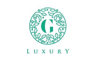 logotipo de la letra g de lujo logotipo de cosméticos de belleza vector