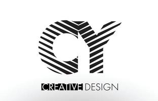CY C Y Lines Letter Design with Creative Elegant Zebra vector