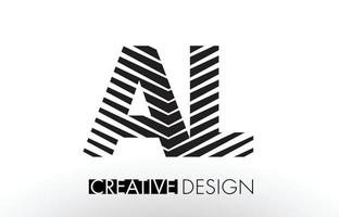 AL A L Lines Letter Design with Creative Elegant Zebra vector