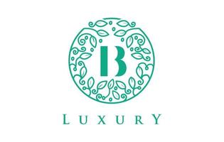 Logotipo de la letra b logotipo de lujo de cosméticos de belleza. vector