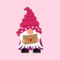 Love Letter Valentine Garden Gnome vector