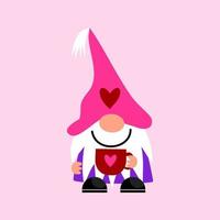 Happy Valentine Love Garden Gnome vector