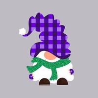 personaje de gnomo de jardín de invierno de navidad vector