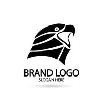 Black and White Falcon, eagle logo icon vector illustration design