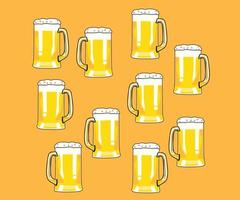 Beer Glasses Seamless Pattern vector