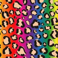 estampado de leopardo de neón sin costuras de arco iris. orgullo lgbt fondo. gradiente psicodélico brillante vector