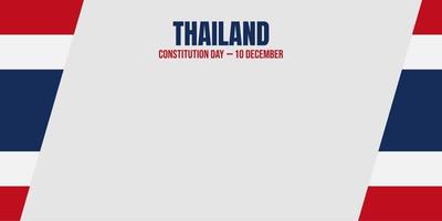 Ilustración de vector de fondo del día de la constitución de Tailandia y área de espacio de copia. adecuado para ser colocado en contenido con ese tema. bandera de tailandia