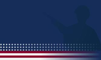 Veterans Day Background with Silhouette of a veteran soldier, and Copy Room Area. Suitable to be placed on content with that theme. vector